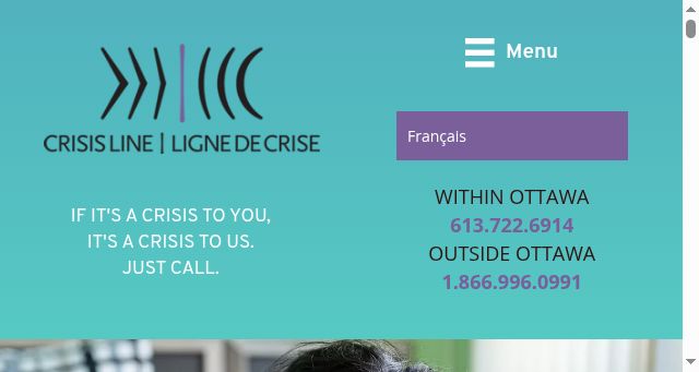 Screenshot of crisisline.ca