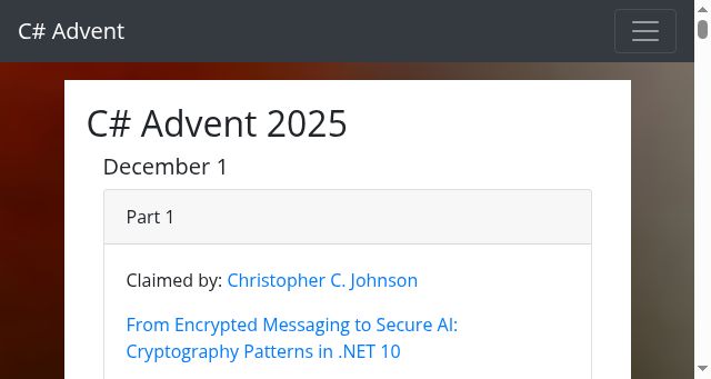 Screenshot of csadvent.christmas