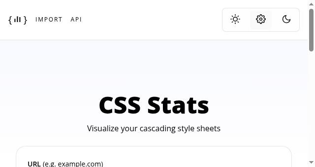 Screenshot of cssstats.com