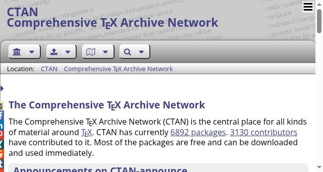 Screenshot of ctan.org