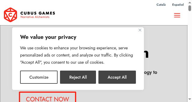 Screenshot of cubusgames.com
