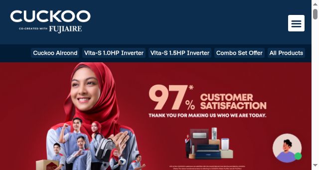 Screenshot of cuckooaircond.com