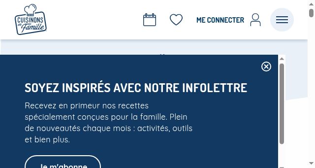 Screenshot of cuisinonsenfamille.ca