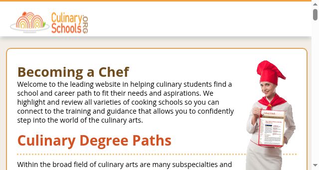Screenshot of culinaryschools.org