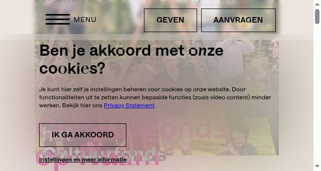 Screenshot of cultuurfonds.nl