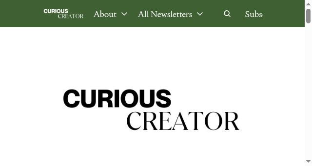 Screenshot of curiouscreator.io