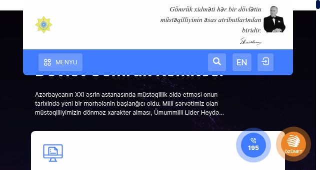 Screenshot of customs.gov.az