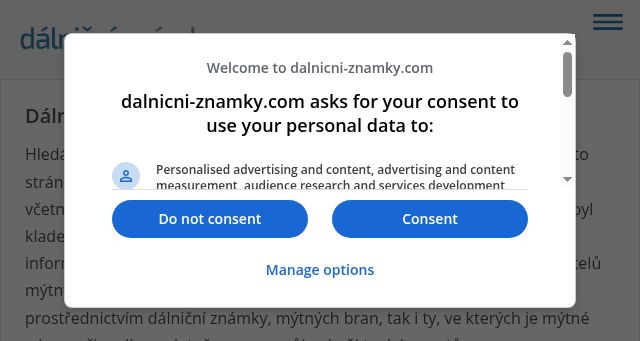 Screenshot of dalnicni-znamky.com