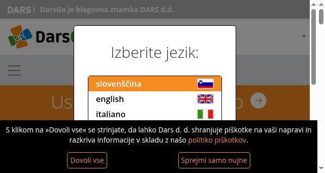 Screenshot of darsgo.si