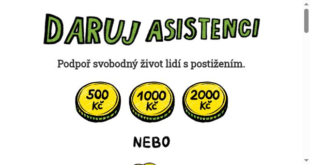 Screenshot of darujasistenci.cz