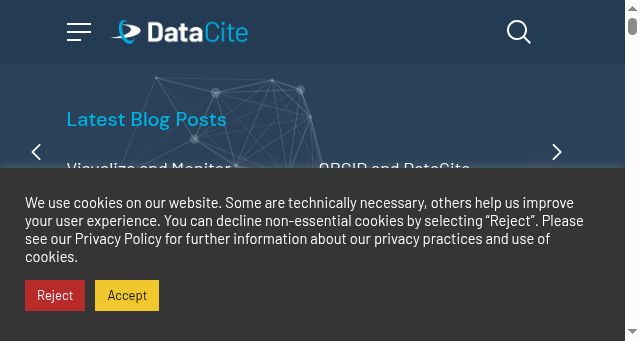 Screenshot of datacite.org