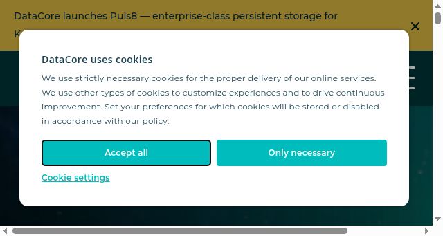 Screenshot of datacore.com