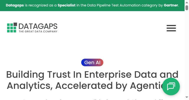 Screenshot of datagaps.com