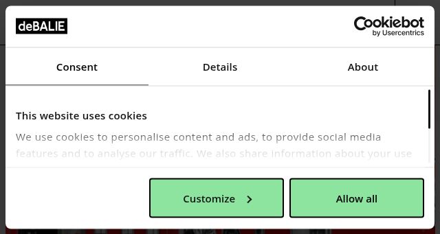 Screenshot of debalie.nl