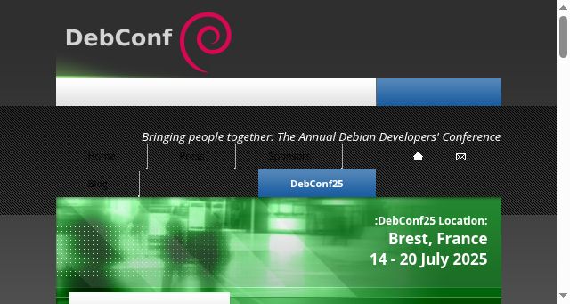 Screenshot of debconf.org