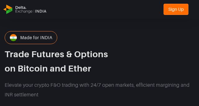 Screenshot of delta.exchange