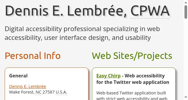 Screenshot of dennislembree.com