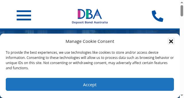 Screenshot of depositbondaustralia.com.au