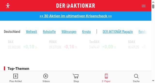 Screenshot of deraktionaer.de