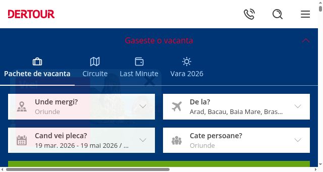 Screenshot of dertour.ro