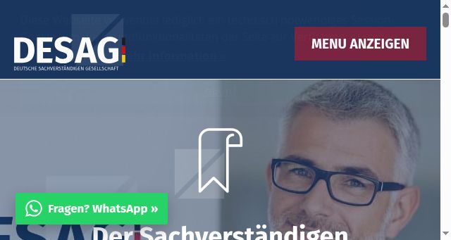 Screenshot of desag.de