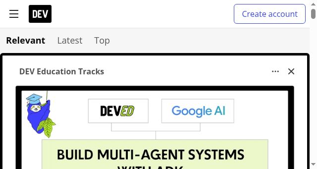 Screenshot of dev.to