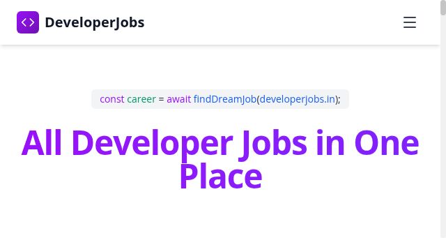 Screenshot of developerjobs.in