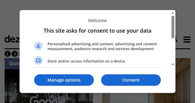 Screenshot of dezeen.com