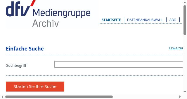 Screenshot of dfv-archiv.de