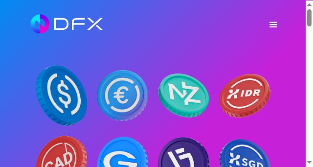 Screenshot of dfx.finance