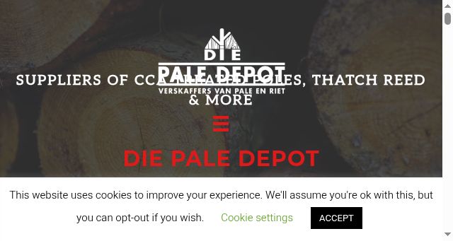 Screenshot of diepaledepot.co.za