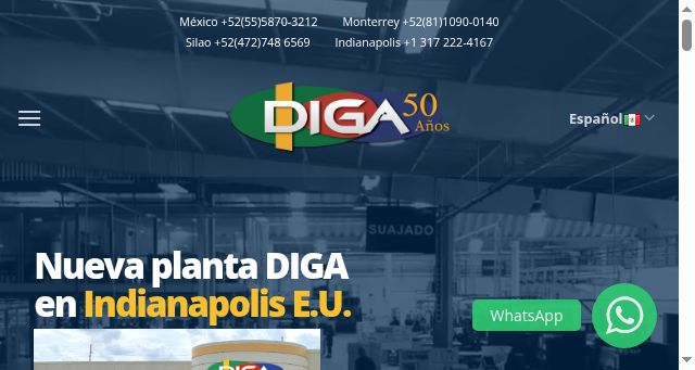 Screenshot of diga.com.mx