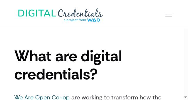 Screenshot of digitalcredentials.fyi