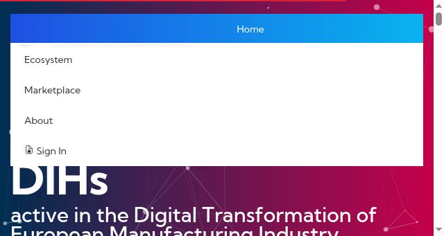 Screenshot of dih4industry.eu