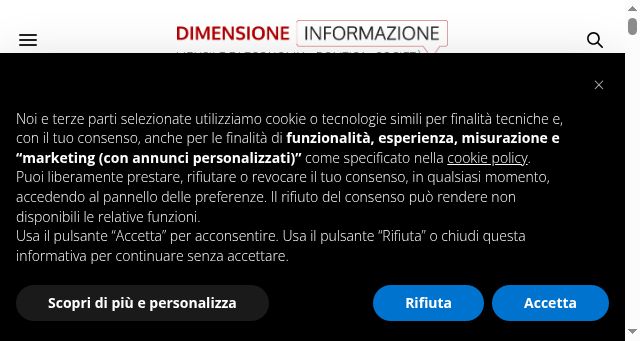 Screenshot of dimensioneinformazione.com
