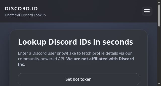 Screenshot of discord.id