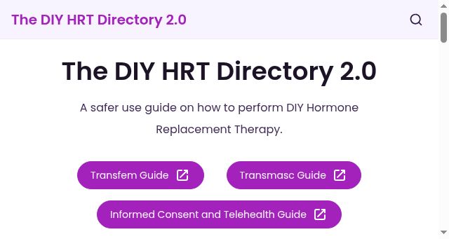 Screenshot of diyhrt.info