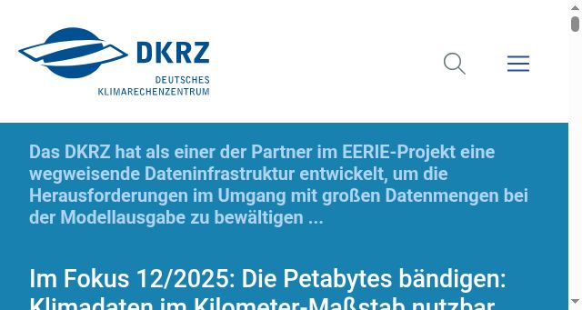 Screenshot of dkrz.de