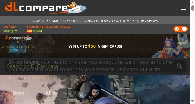 Screenshot of dlcompare.com