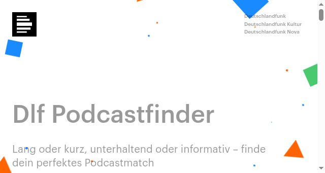 Screenshot of dlf-podcastfinder.de
