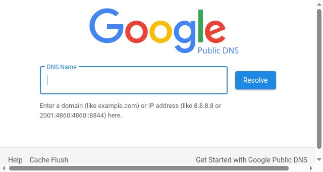 Screenshot of dns.google