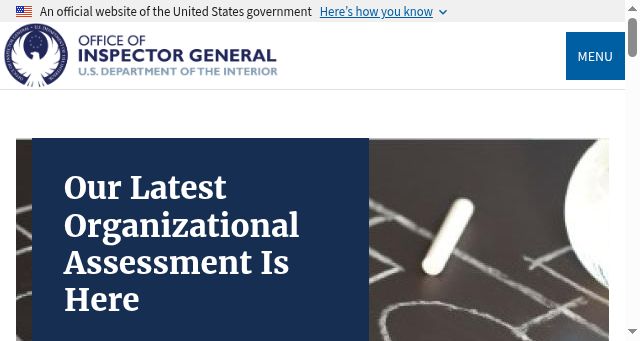 Screenshot of doioig.gov