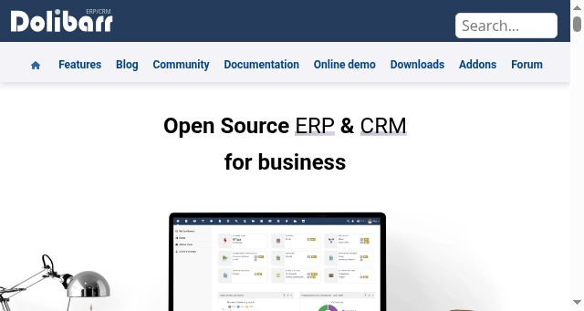 Screenshot of dolibarr.org