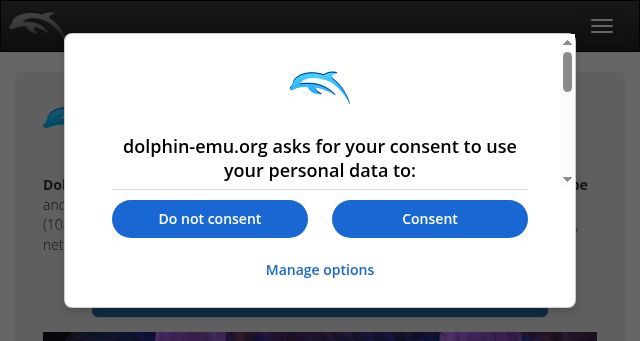 Screenshot of dolphin-emu.org