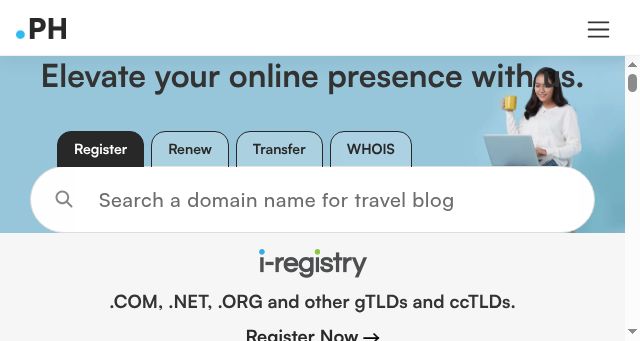 Screenshot of dot.ph