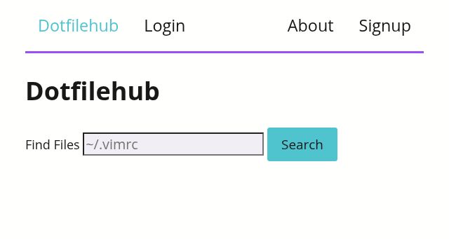 Screenshot of dotfilehub.com