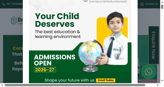 Screenshot of dpsbareilly.com