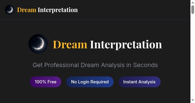 Screenshot of dreaminterpretation.online