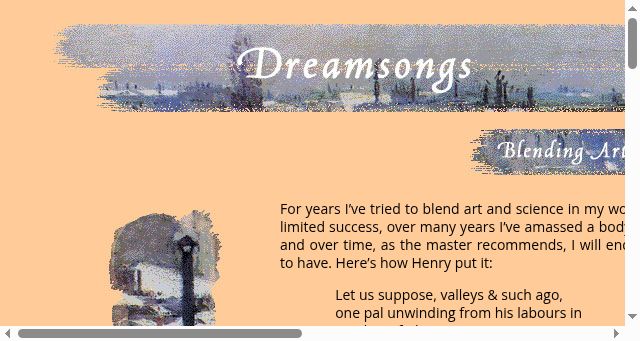 Screenshot of dreamsongs.com