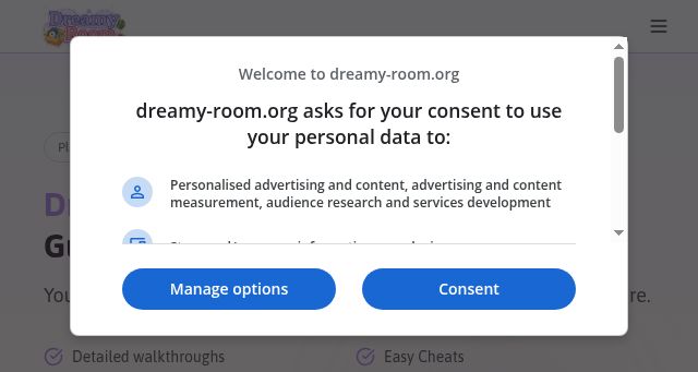 Screenshot of dreamy-room.org
